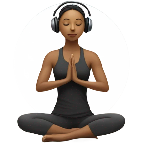 Yoga listening to music emoji