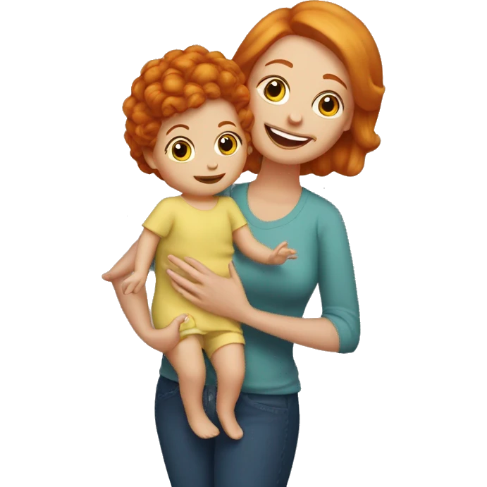 Red head mawmaw holding blonde hair toddler girl emoji