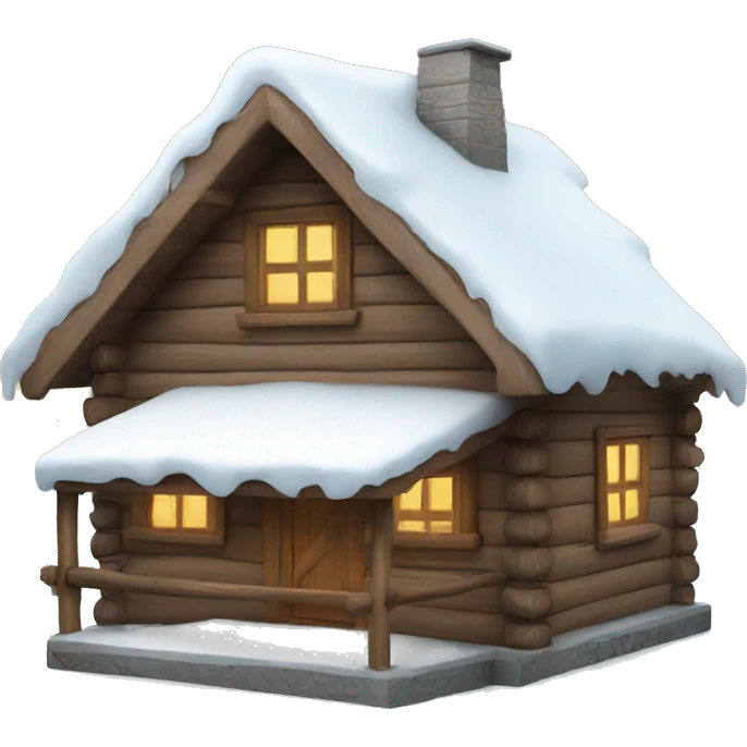 snowy cabin emoji