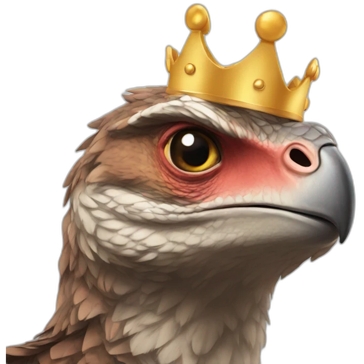 raptor with a crown emoji