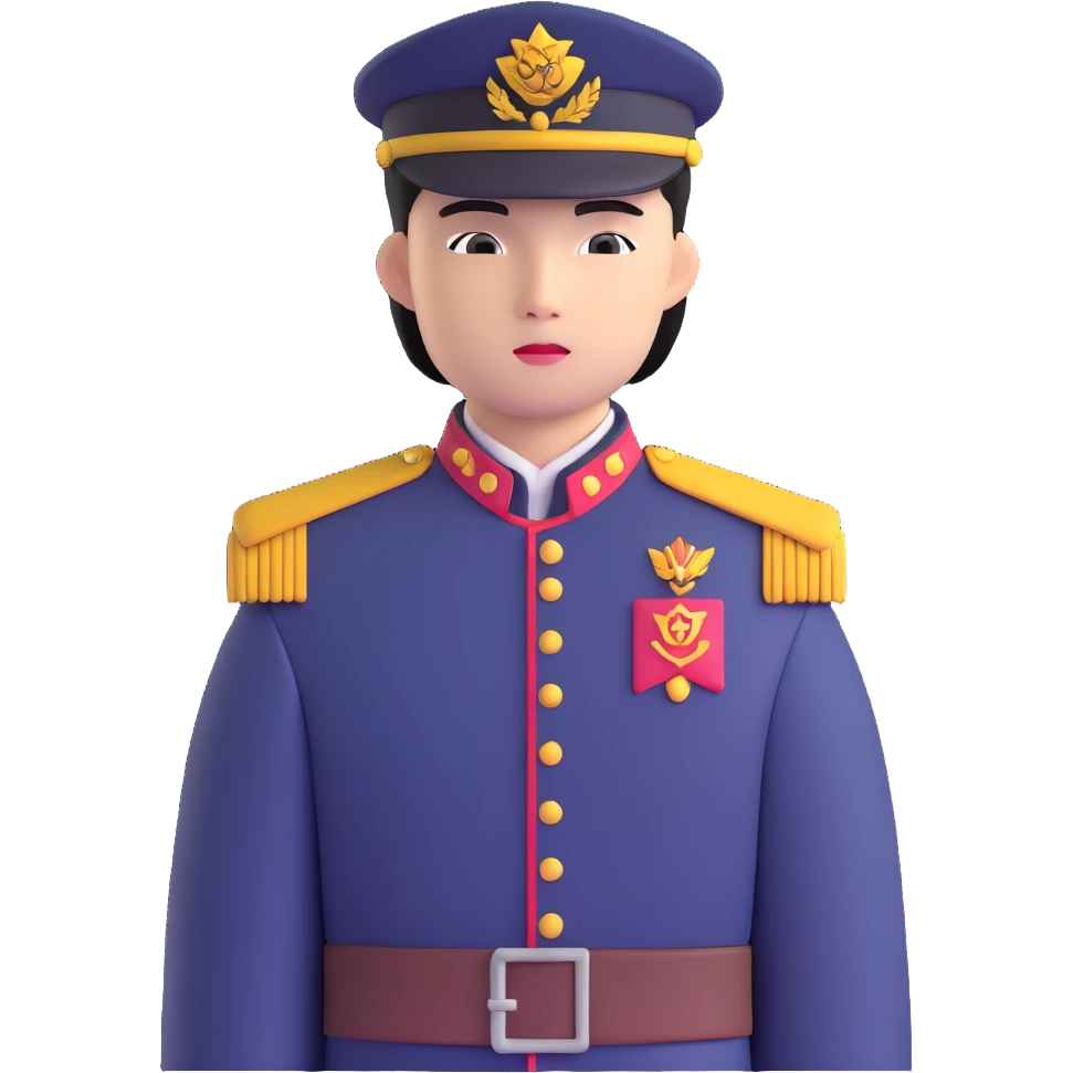 Military academy student with fantasy asian inspired uniform emoji
