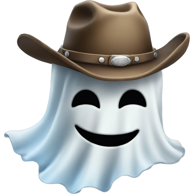 Ghost wearing a cowboy hat emoji