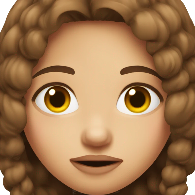 Nasty girl face with brown hair emoji