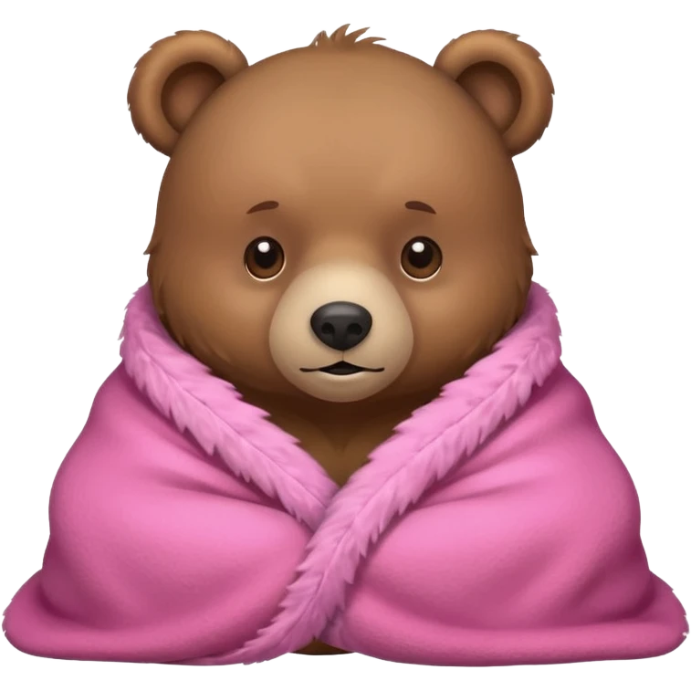 bear wrapped in a pink blanket emoji