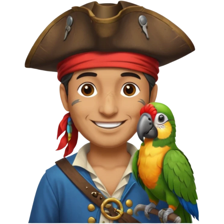 pirate and parrot emoji