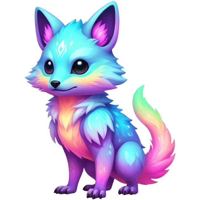 Epic Edgy Cute Colorful Vibrant Pastel Nebula Modern Vernid-Protogen-creature-animal, full body emoji