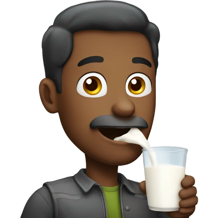 Man drinking milk emoji