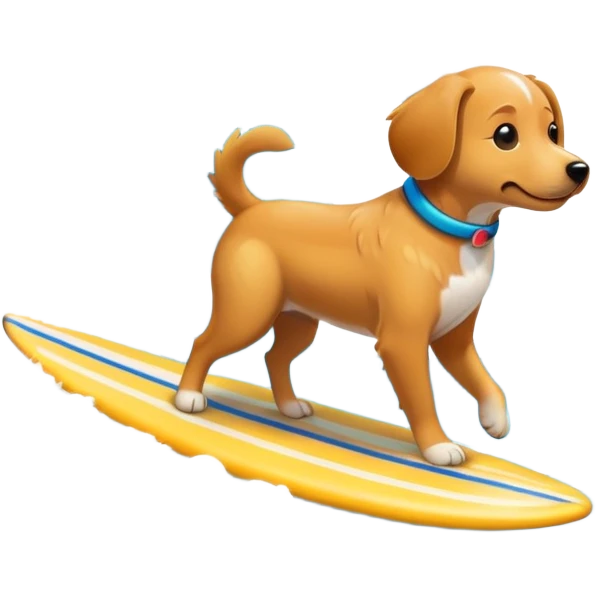 Dog surfing emoji
