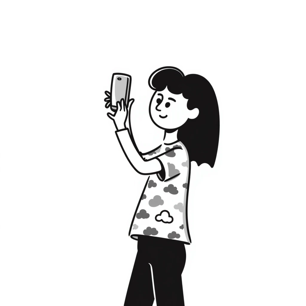 girl taking a selfie emoji