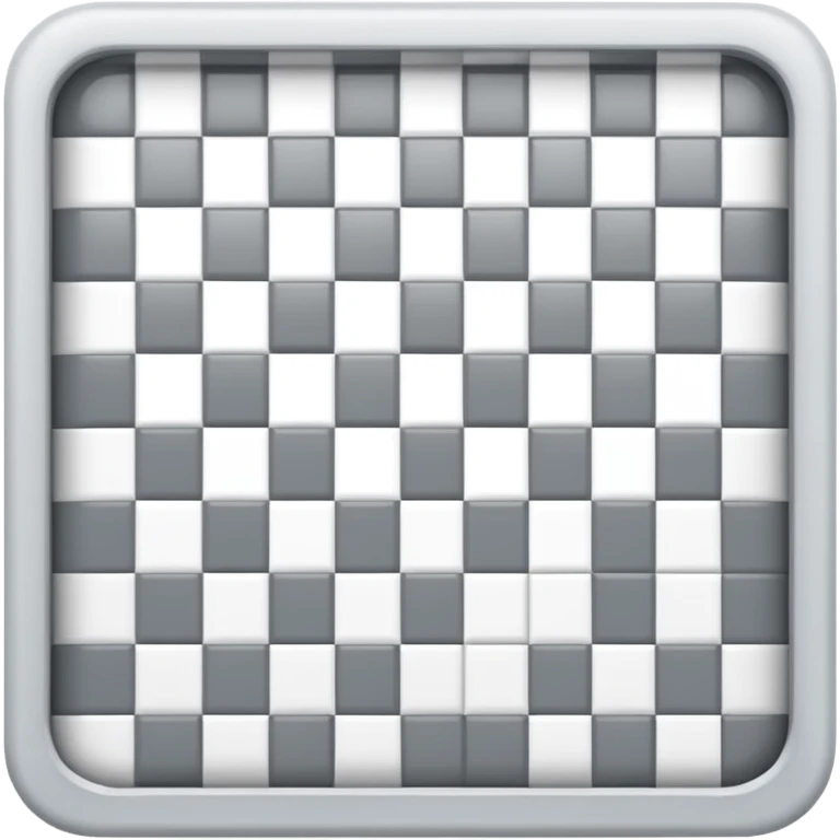 Light gray and white square with a checkered pattern 8x8 3d icon without boarder emoji