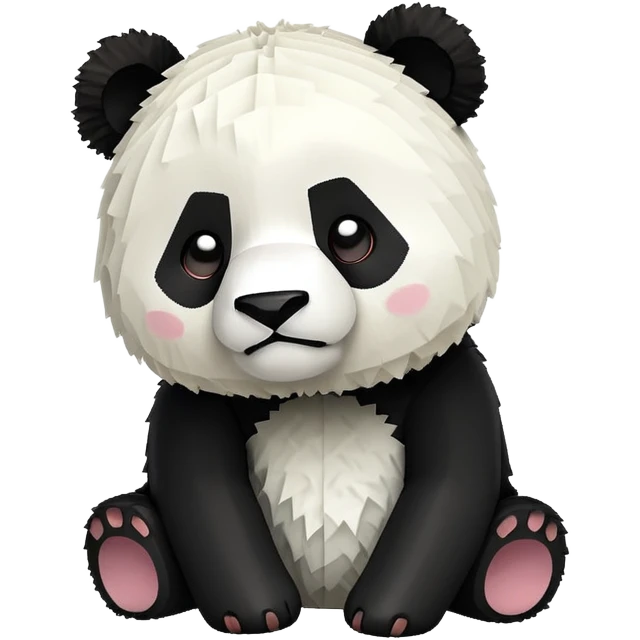 minecraft panda, blocky, cute emoji