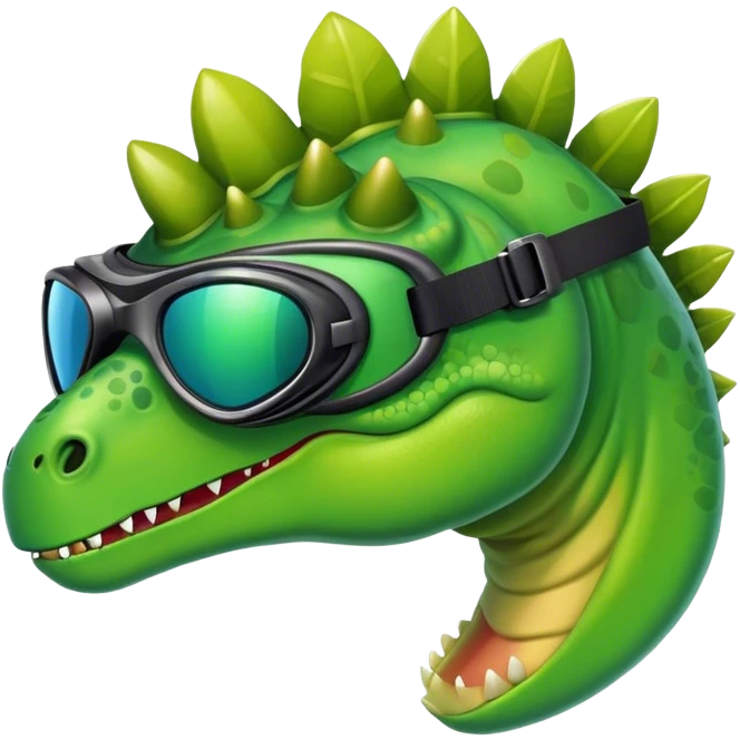 Ski goggles on a dinosaur  emoji