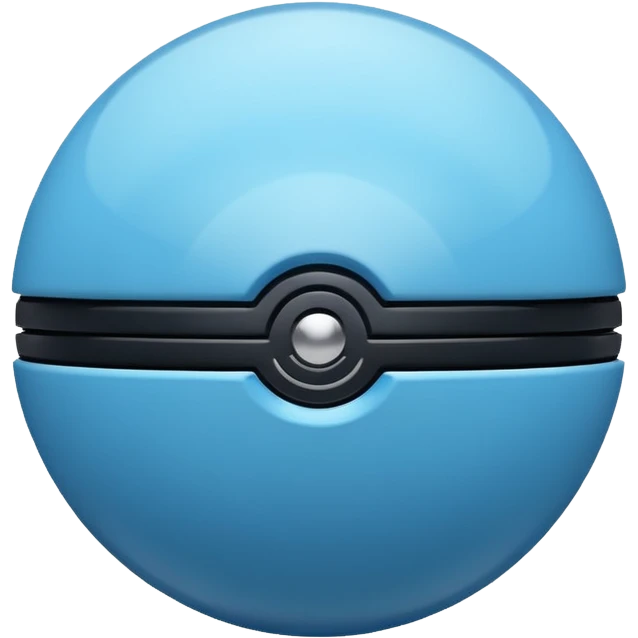vibrant blue pokeball emoji with a black stripe and highlights emoji