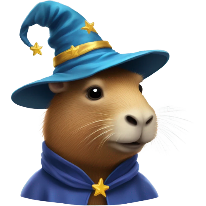 Capybara wizard hat emoji