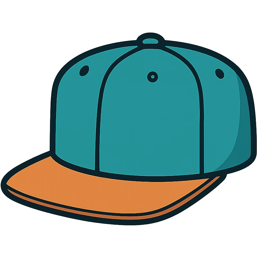 flat toon style snapback hat emoji