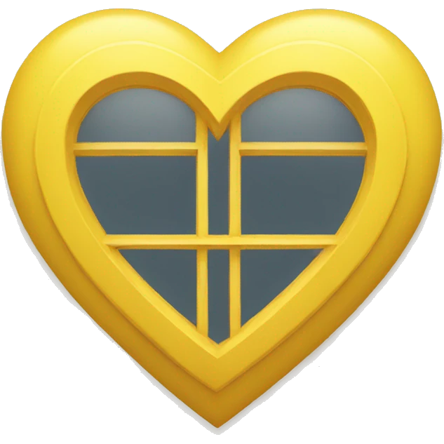 Yellow heart shaped window emoji