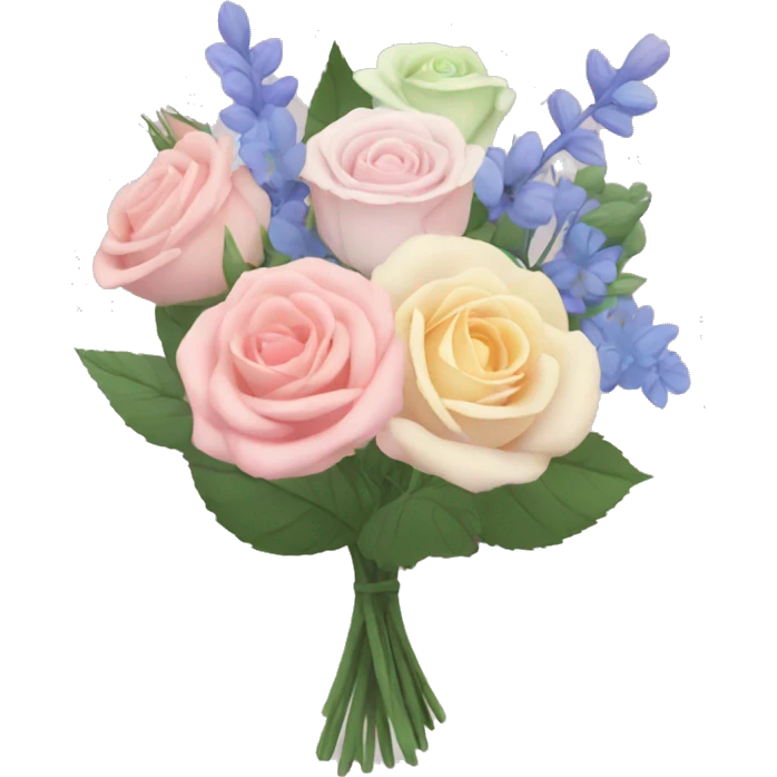 Pastel rose and wildflower bouquet  emoji