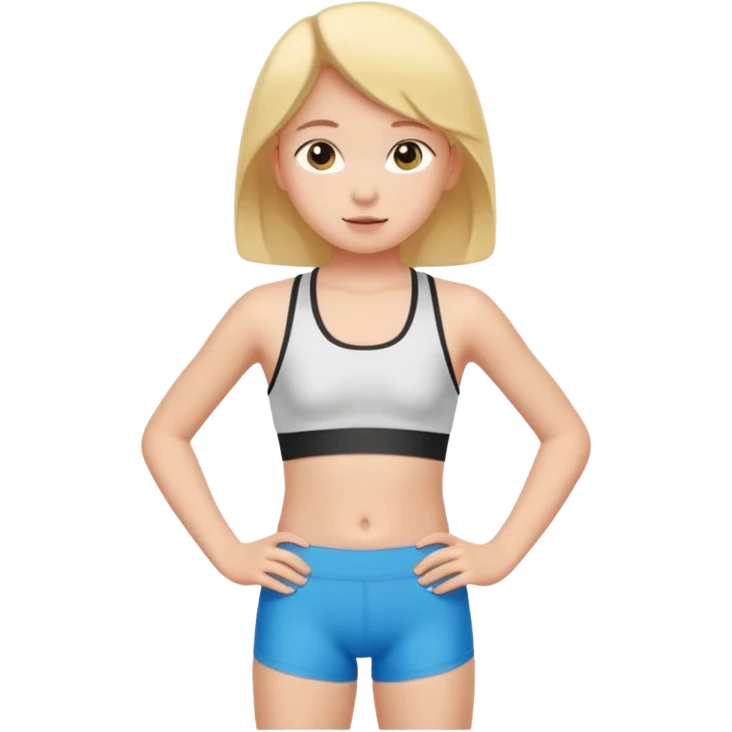 prepubescent flat-chested child girl in a sports bra emoji