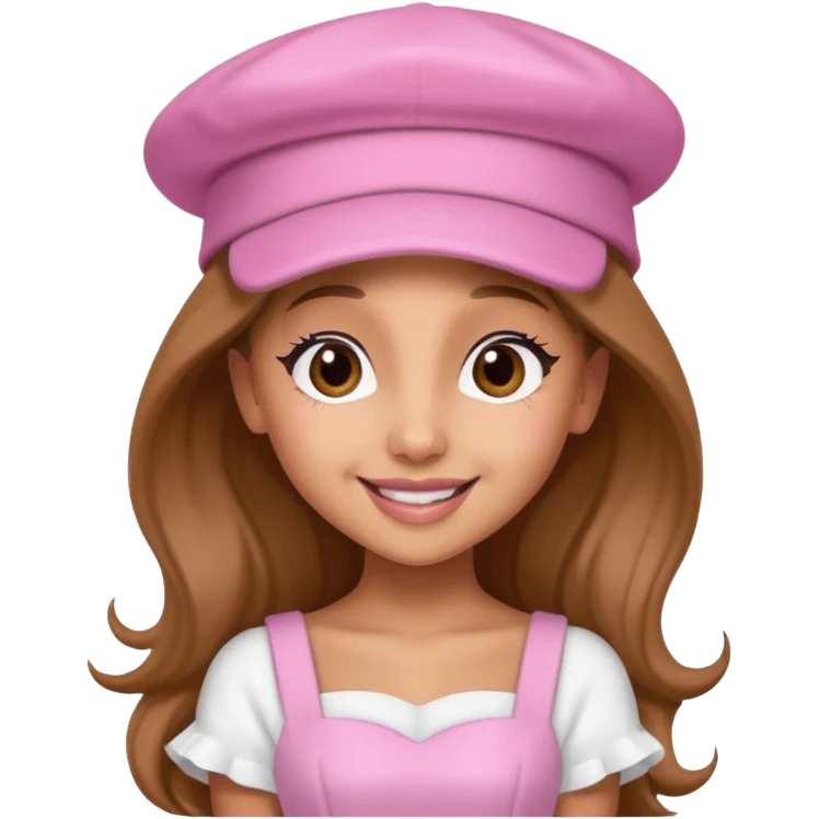 ariana grande wearing Pink Hat, white dress emoji