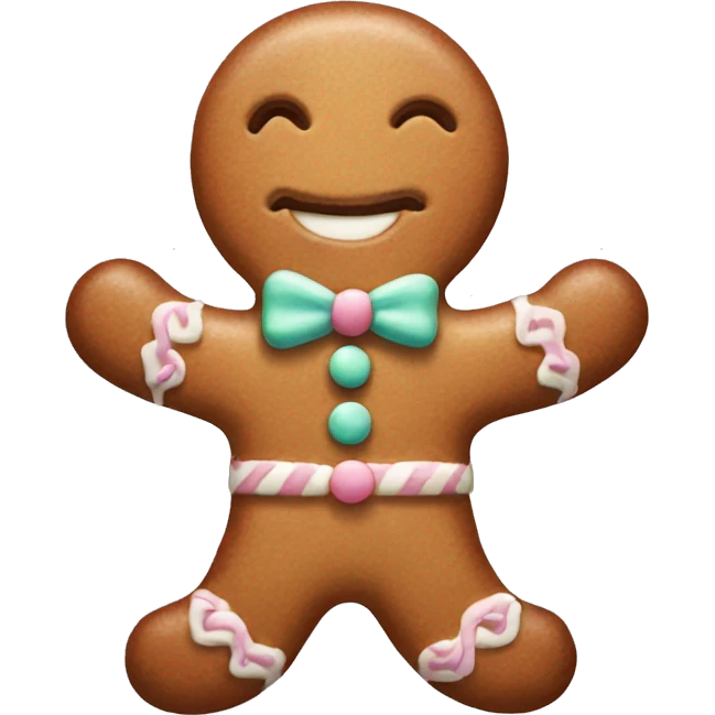Pastel gingerbread man emoji
