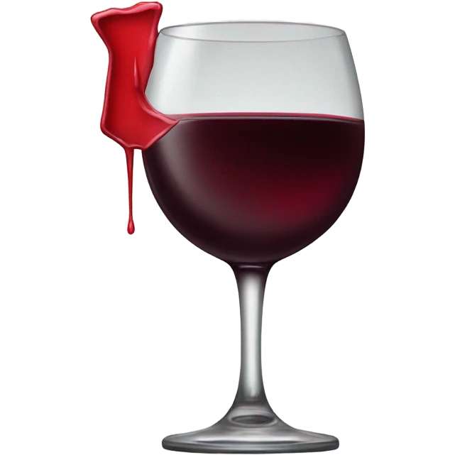 Red Wine glass with red lipstick stain  emoji