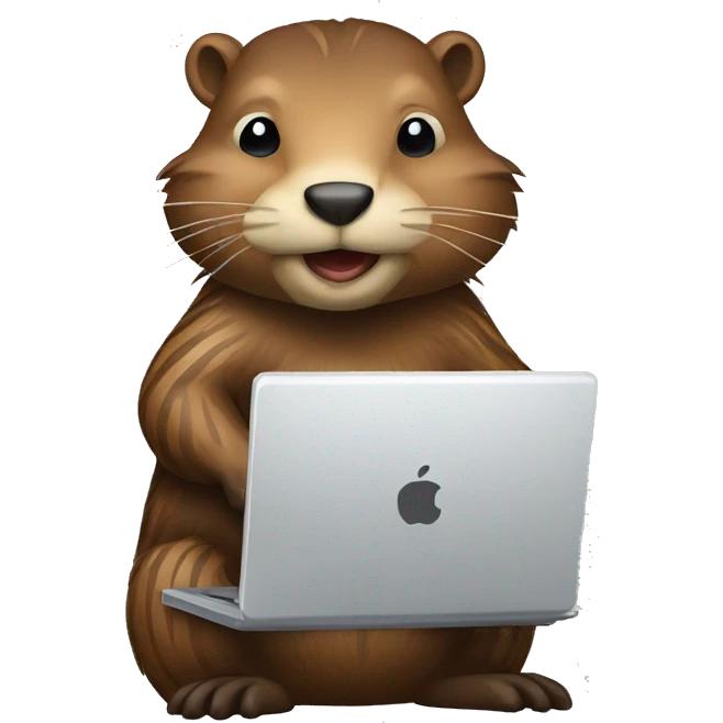 beaver as zebra with laptop emoji