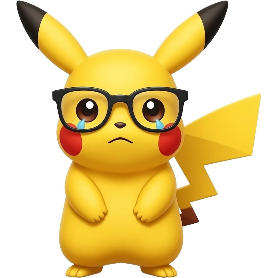 pikachu with glasses sad emoji