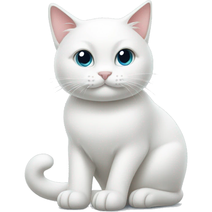 A white cat grooming itself emoji