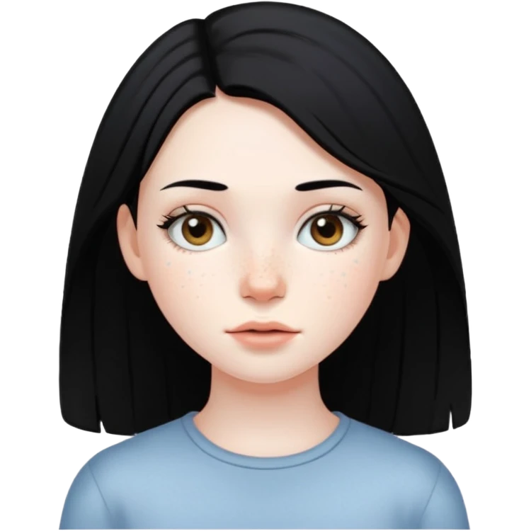 Weird Girl with black hair emoji