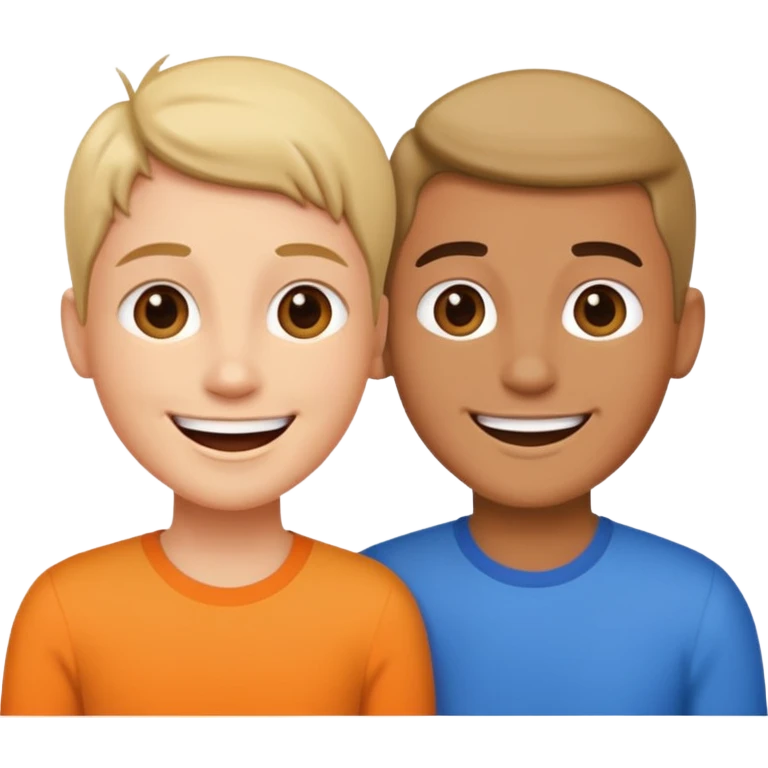 same-sex couple talking to each other, simple and clear emoji