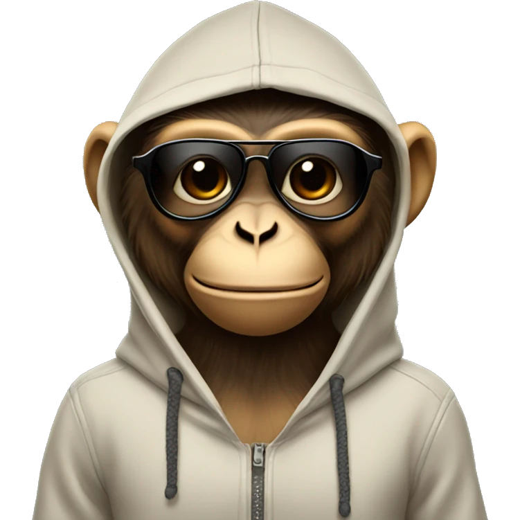 Monkey wearing hoodie and sunglasses  emoji