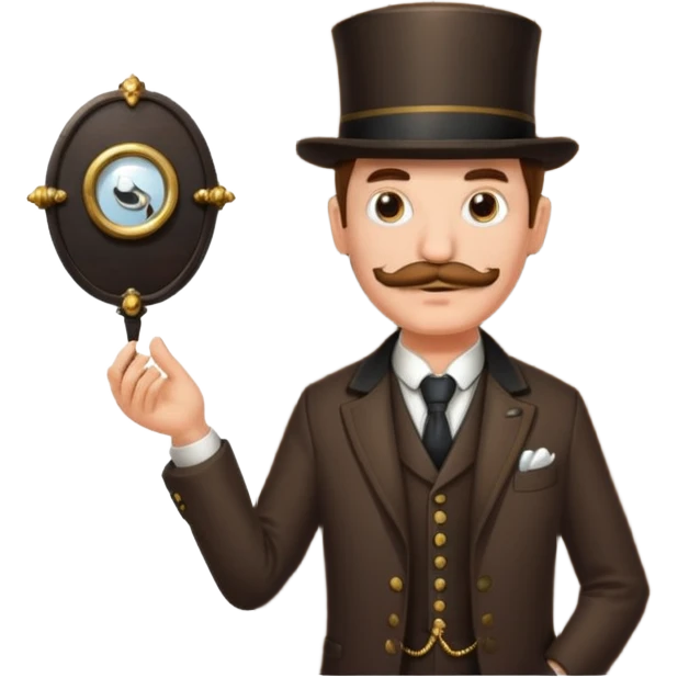 emoji of a gentleman with moustache and monocle standing nearby door welcoming you emoji