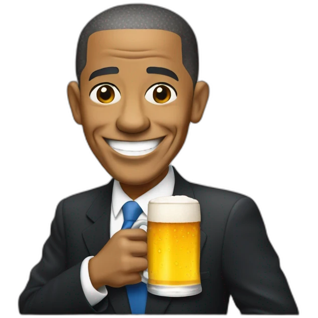 Barack Obama avec une bierre emoji