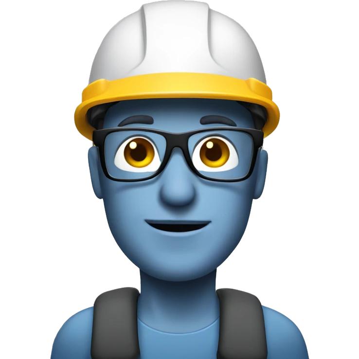 Caucasian man wearing safety helmet, glases and earplugs emoji
