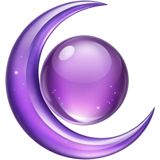 Crescent Moon shaped amethyst jewel emoji