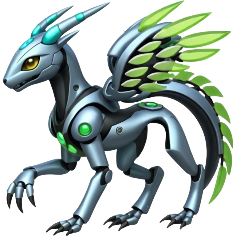  Exotic Organic Mechanical Futuristic Cyborg-Cyber-Meloetta-Zygarde-Zeraora-Protogen-Palkia-hybrid-fusion-Fakémon-creature, full body emoji
