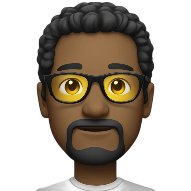 Man with yellow tinted glasses and black hair  emoji
