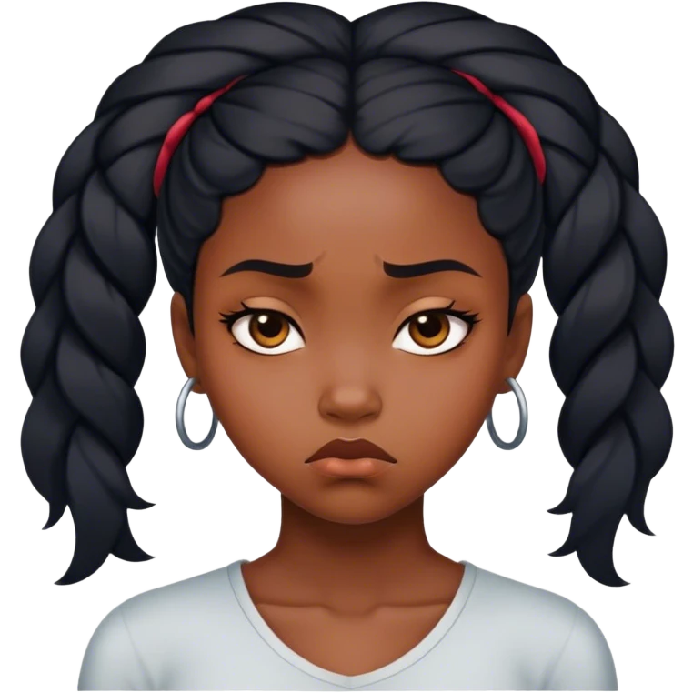 Beautiful black girl sulking emoji