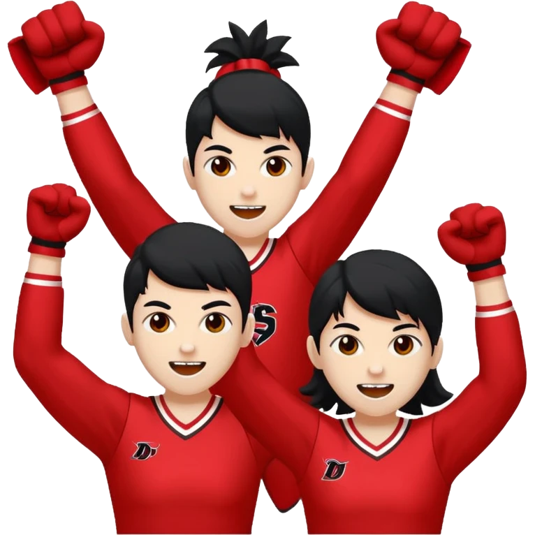 Black and red cheer Derry demons emoji