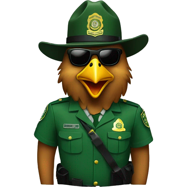 Chickenugget in Border patrol in green uniform emoji