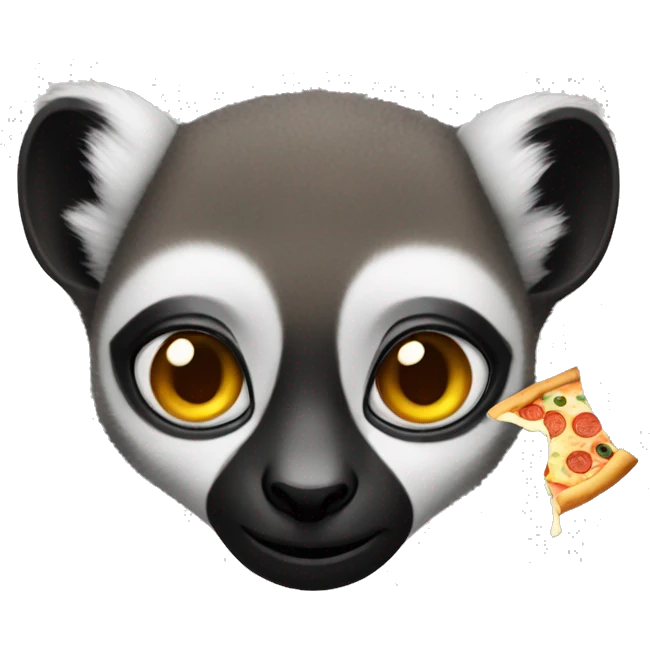 Lemur with pizza emoji