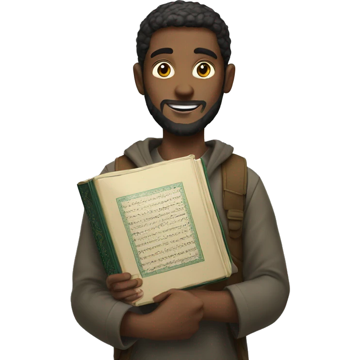 Man holding quran  emoji