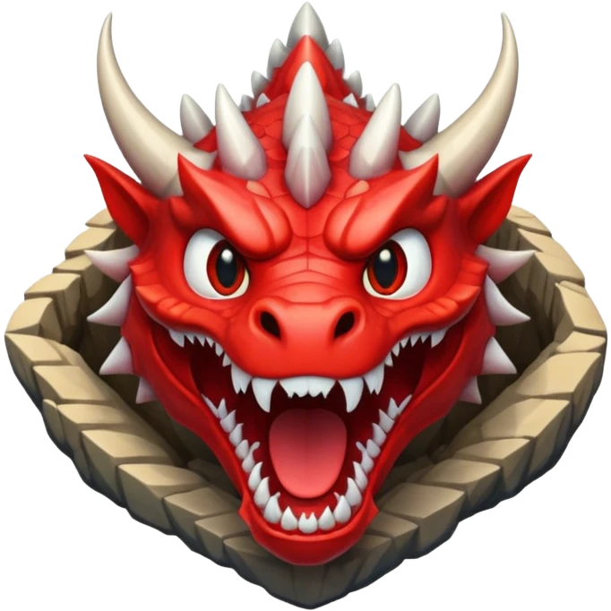 giant dragon head as a cave entrance, emoji style emoji