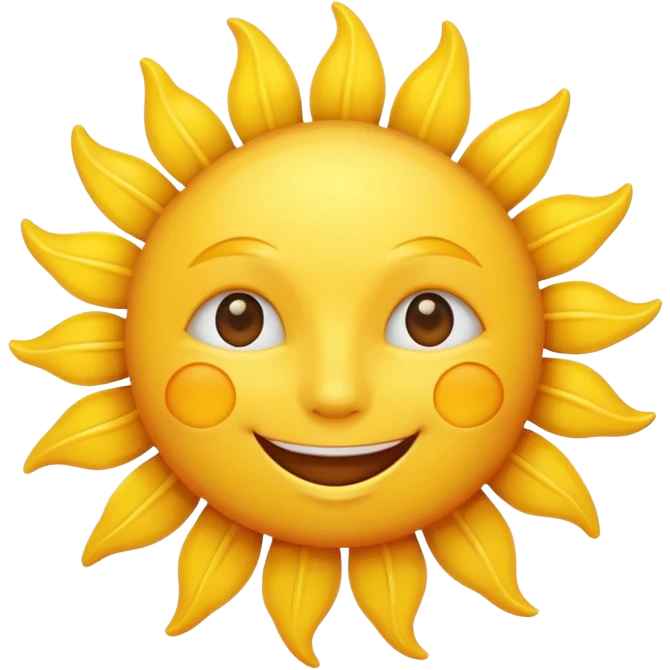 smiling sun emoji, simple and cheerful emoji