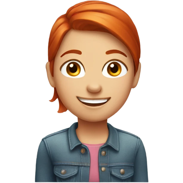 happy short straight  red headed girl emoji