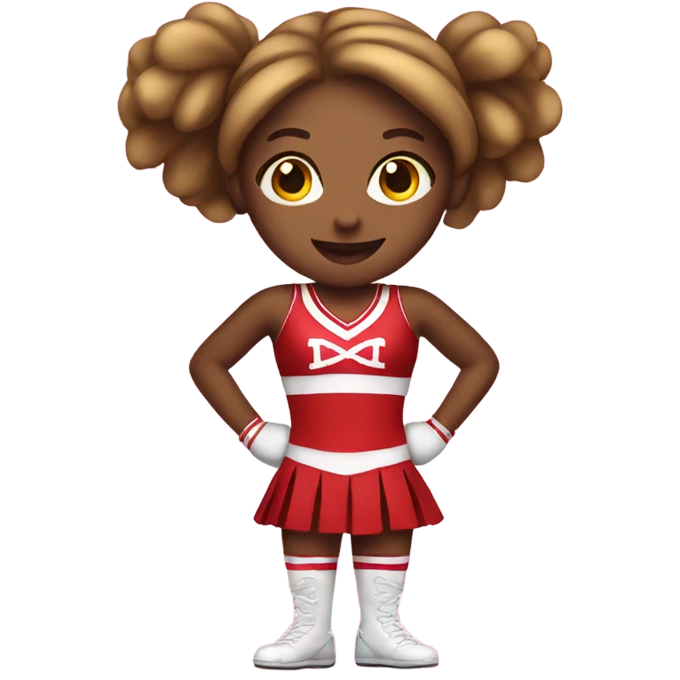 Cheerleader with hearts emoji