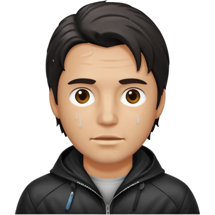 Man soaking wet from rain emoji