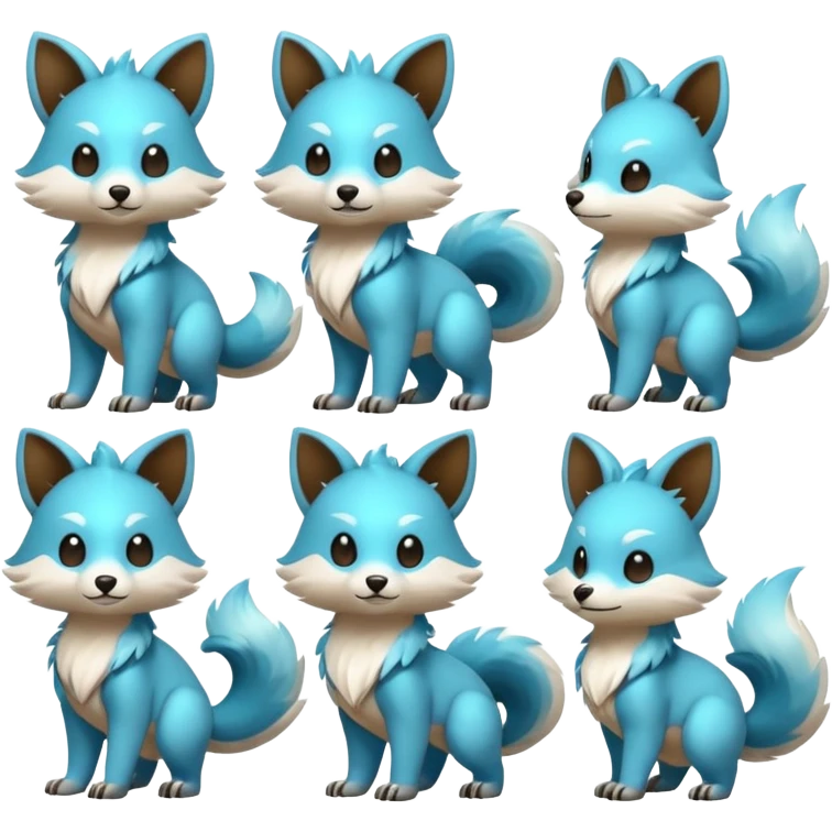 Cute cool animal hybrid Fakemon full body emoji
