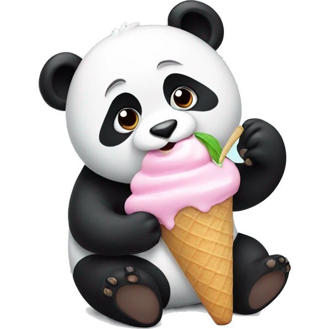 Panda eating ice cream emoji