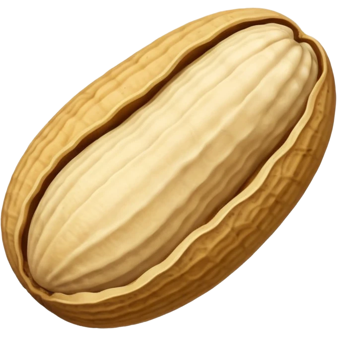 one peanut in rough beige textured shells emoji